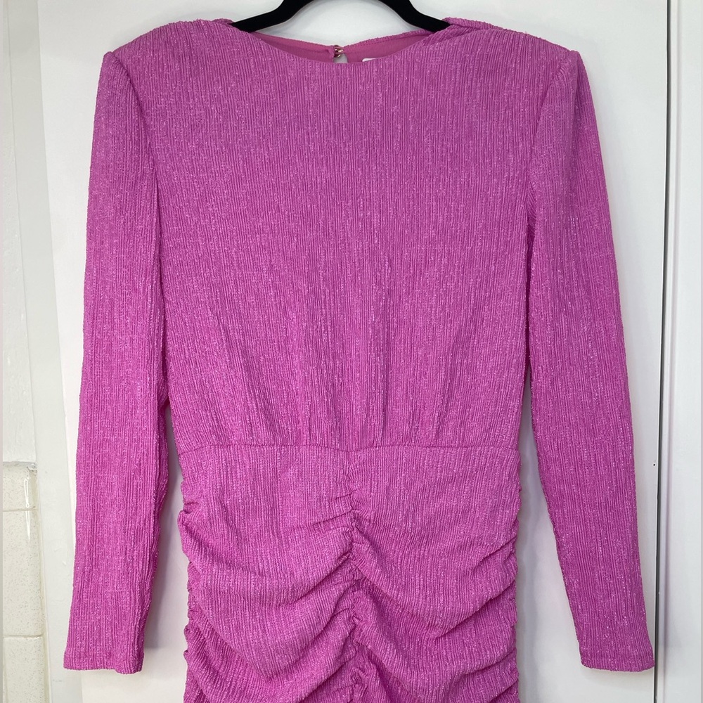 SAYLOR Sonja Ruched Skirt‎ Long Sleeve
Minidress Coctail Pink Orchid Dress - Picture 11 of 15